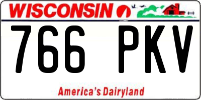WI license plate 766PKV