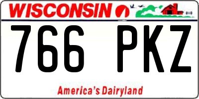 WI license plate 766PKZ