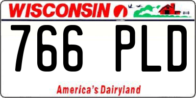 WI license plate 766PLD
