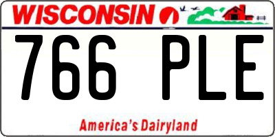 WI license plate 766PLE