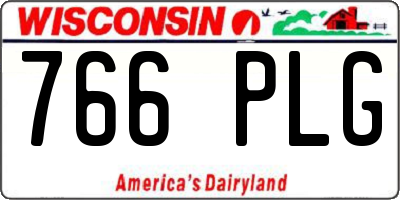 WI license plate 766PLG