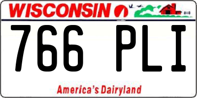 WI license plate 766PLI