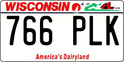 WI license plate 766PLK