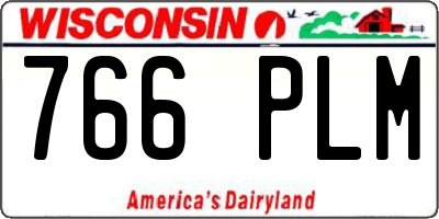 WI license plate 766PLM