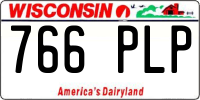 WI license plate 766PLP