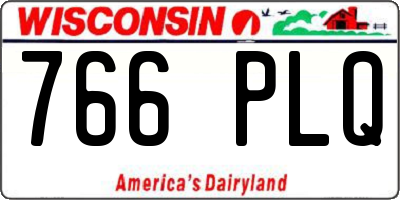 WI license plate 766PLQ