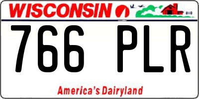 WI license plate 766PLR
