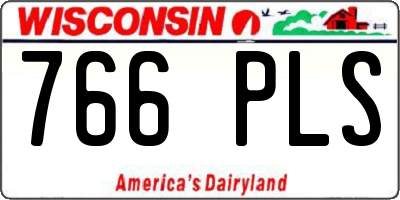 WI license plate 766PLS