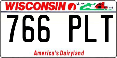 WI license plate 766PLT