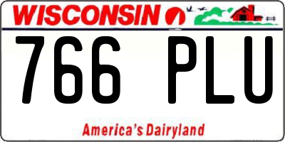 WI license plate 766PLU