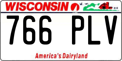 WI license plate 766PLV