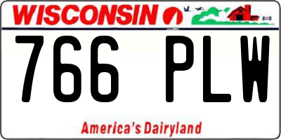 WI license plate 766PLW