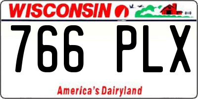 WI license plate 766PLX
