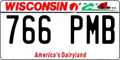 WI license plate 766PMB