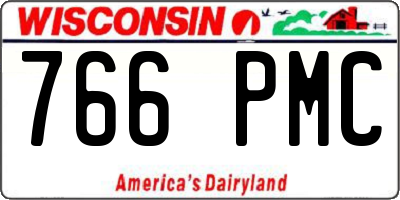 WI license plate 766PMC