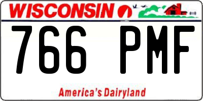 WI license plate 766PMF