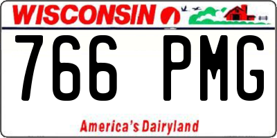 WI license plate 766PMG
