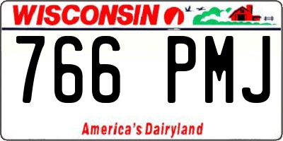WI license plate 766PMJ