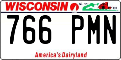 WI license plate 766PMN