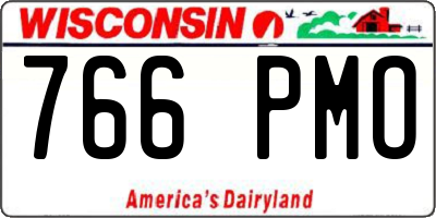 WI license plate 766PMO