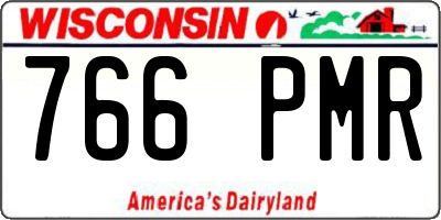 WI license plate 766PMR