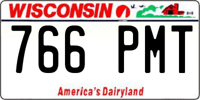 WI license plate 766PMT