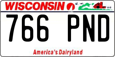 WI license plate 766PND