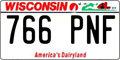 WI license plate 766PNF