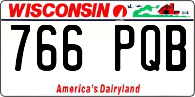 WI license plate 766PQB