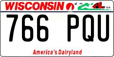 WI license plate 766PQU