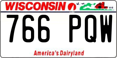 WI license plate 766PQW