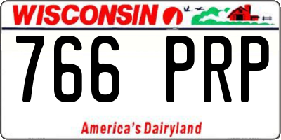 WI license plate 766PRP