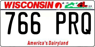 WI license plate 766PRQ