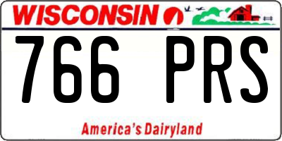 WI license plate 766PRS