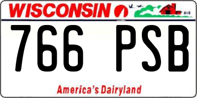 WI license plate 766PSB