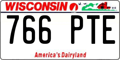 WI license plate 766PTE