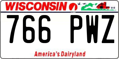 WI license plate 766PWZ