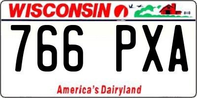 WI license plate 766PXA