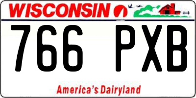 WI license plate 766PXB