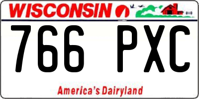 WI license plate 766PXC