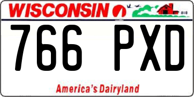 WI license plate 766PXD