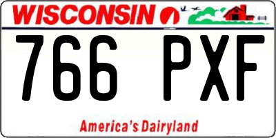 WI license plate 766PXF