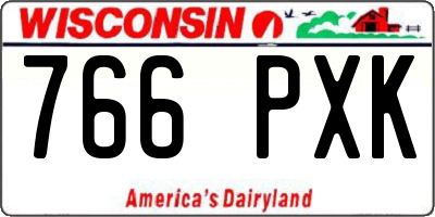 WI license plate 766PXK