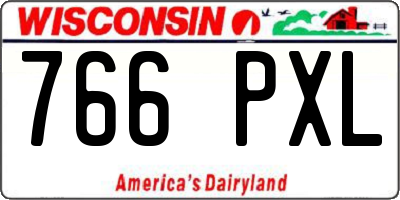 WI license plate 766PXL