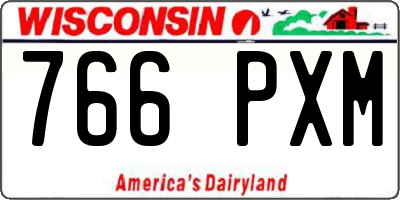 WI license plate 766PXM