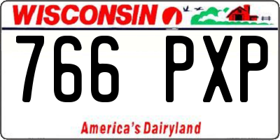 WI license plate 766PXP
