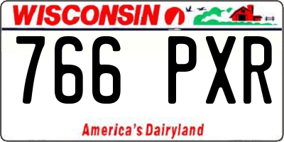 WI license plate 766PXR