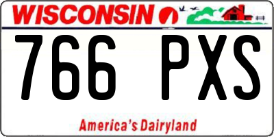 WI license plate 766PXS