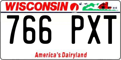 WI license plate 766PXT