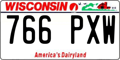 WI license plate 766PXW